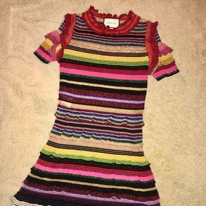 GUCCI knit stripped rainbow dress M Barneys